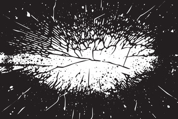 Monochrome Grunge: Abstract Vector Pattern of Cracks, Dust, and Chipping on Black Background