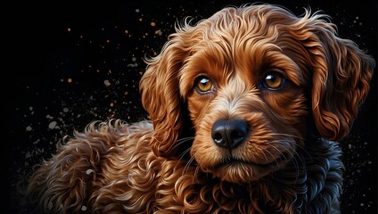 Dog sitting in the rain