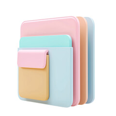 3D Icon document, Clay Render, Pastel Color 