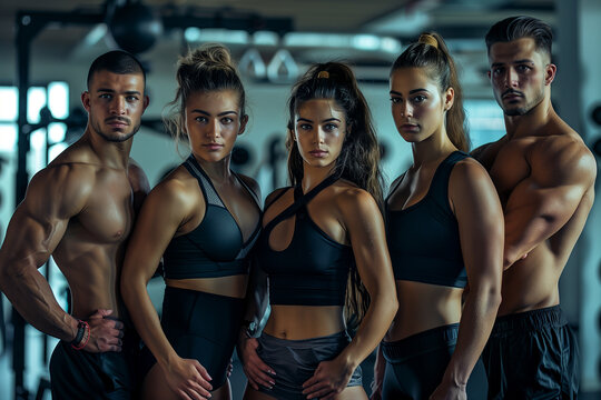 Photography of Turkey gym trainers, professional team of workers.