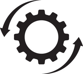 Setting icon vector with work cog gear element. Cogweel mechanism symbol.