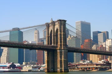Fototapeten Brooklyn Bridge in New York City, NY. The Brooklyn Bridge is one of the oldest bridges in the United States. © Nabil