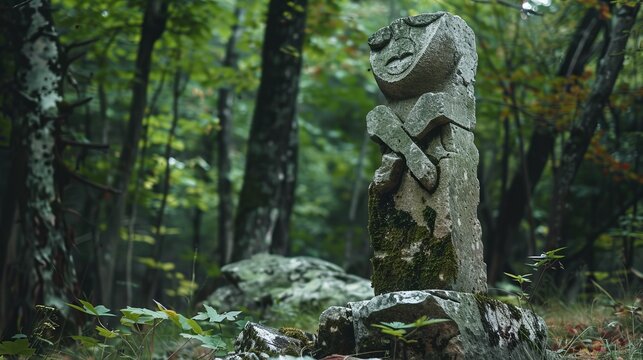 totem in the forest.