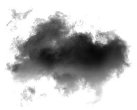 Rainstorm overcast clouds on transparent 3d rendering png
