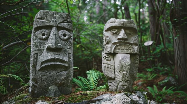 totem in the forest.