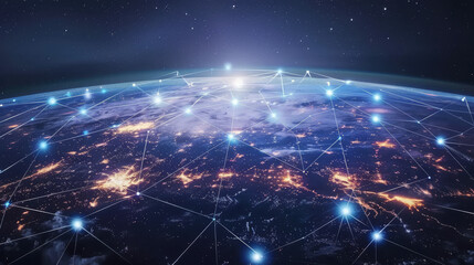 Fototapeta premium The Global Network Revolution: World Connected Through 5G 
