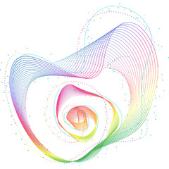Abstract rainbow spiral wave on transparent background for web design, presentation design, web...