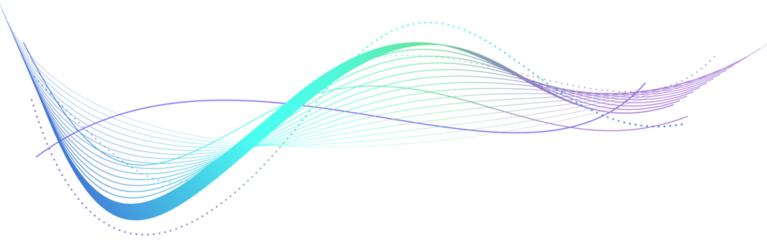 Data visualization, Future technology, Digital era, Information technology. Purple-blue-green gradient smooth wave lines for banner, presentation, web design. Futuristic technology concept