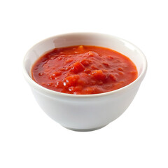 White bowl on tomato sauce. isolated on transparent background.