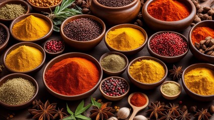 Obraz na płótnie Canvas Background with spices