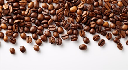 a pile of coffee beans - obrazy, fototapety, plakaty