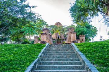 Nha Trang - Vietnam. December 13, 2015. Po Nagar Cham Towers Top choice buddhist temple in Nha Trang.Built between the 7th and 12th centuries, these impressive Cham towers are still actively used for 