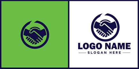 handshake logo icon vector for business brand app icon deal people friendship partnership cooperation business teamwork trust logo template