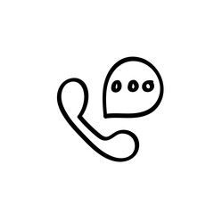 Hand Drawn flat icon for call
