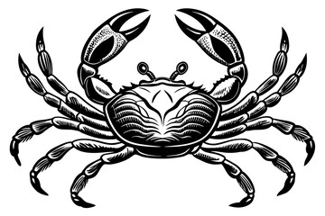 a realistic The crab silhouette vector art Illustration