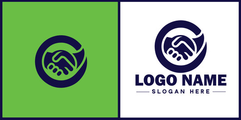 handshake logo icon vector for business brand app icon deal people friendship partnership cooperation business teamwork trust logo template