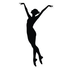 Fototapeta na wymiar Silhouette of an elegant ballerina ballet dancer