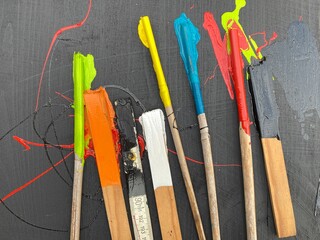 Colorful wooden sticks  - 768213633