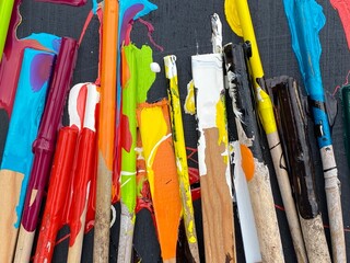 Colorful wooden sticks  - 768213662