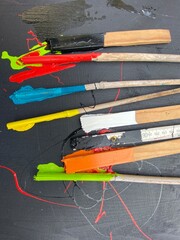 Colorful wooden sticks  - 768213827