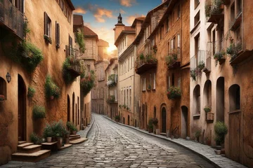 Keuken foto achterwand Smal steegje narrow street in the town