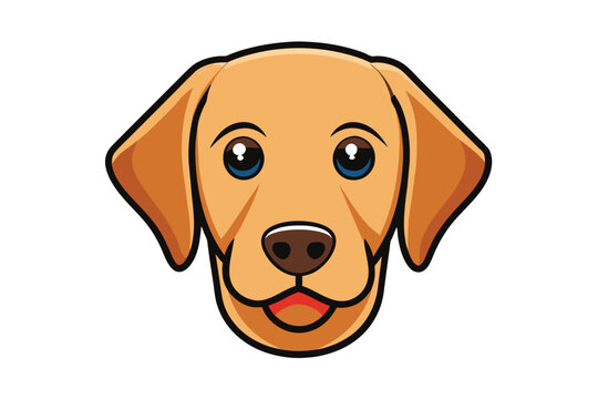 Vector of a dog head(Labrador Retriever) on white background vector illustration