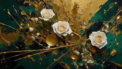 White flowers on some colored paint