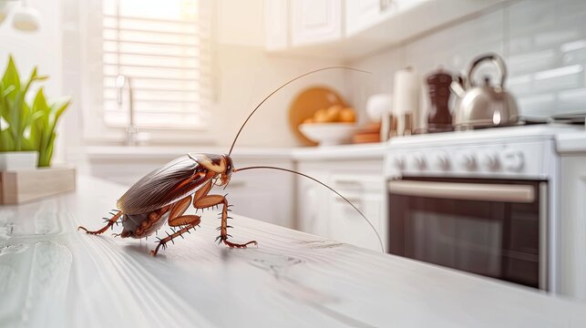 cockroach in the kitchen. 