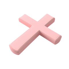 Obraz premium 3D Icon Cross, Clay Render, Pastel Color