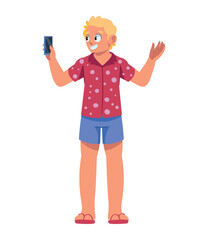 summer party man with phone