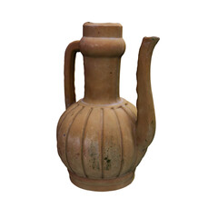 Ancient clay jug without background 3D