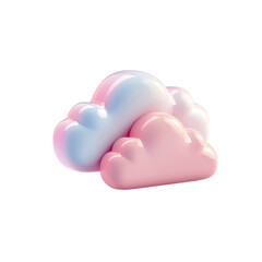Fototapeta premium 3D Icon Cloud, Clay Render, Pastel Color