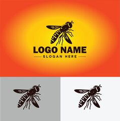 Hoverfly bee logo icon vector for business brand app icon Hoverfly bee logo template