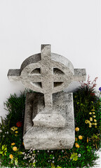 gravestone isolated on white - 768221260