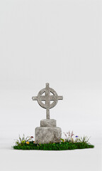 gravestone isolated on white - 768221287