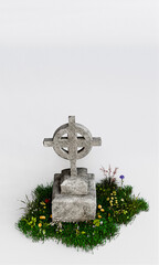 gravestone isolated on white - 768221289