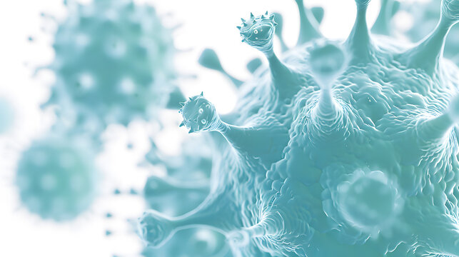 Conceptual image of the pathogen affecting the respiratory tract
