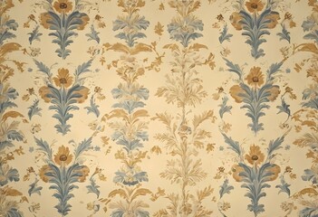 Vintage Wallpaper Floral Pattern of 18th Century	 - obrazy, fototapety, plakaty
