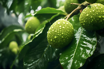 Tropical, Starchy Breadfruit . Generated AI