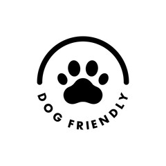 Dog Friendly sticker, label or emblem. Best Pet Friendly icon vector for product packaging design element. Vector isolated in flat style.