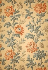 Obraz premium Vintage Wallpaper Floral Pattern of 18th Century 