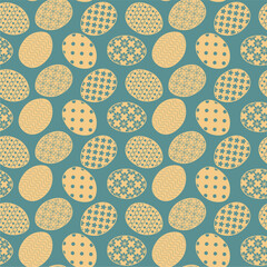 Seamless decorative pattern with Easter eggs holiday wallpaper festive background art decor design for textile, paper 