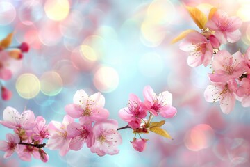 Spring Cherry Blossoms with Bokeh Background