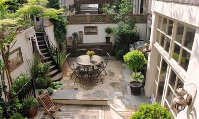 small cozy patio in a townhouse