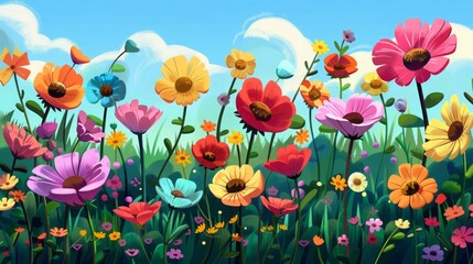 Fototapeta premium field with flowers.