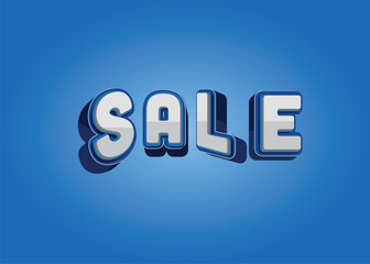 Object, text with 3D effect, blue background.