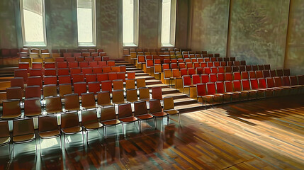 Naklejka premium chairs in a hall