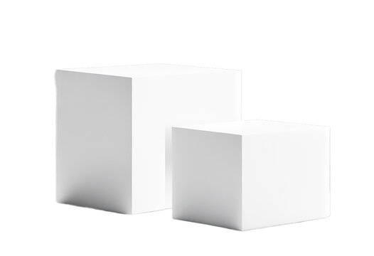 Object single white isolated podium 3d
 background white stone minimalistic shape Empty cube geometry placement splay abstract Product poduim stone advertising geometry block room object pedestal