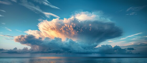 Large Cloud Hovering Over Body of Water - Powered by Adobe