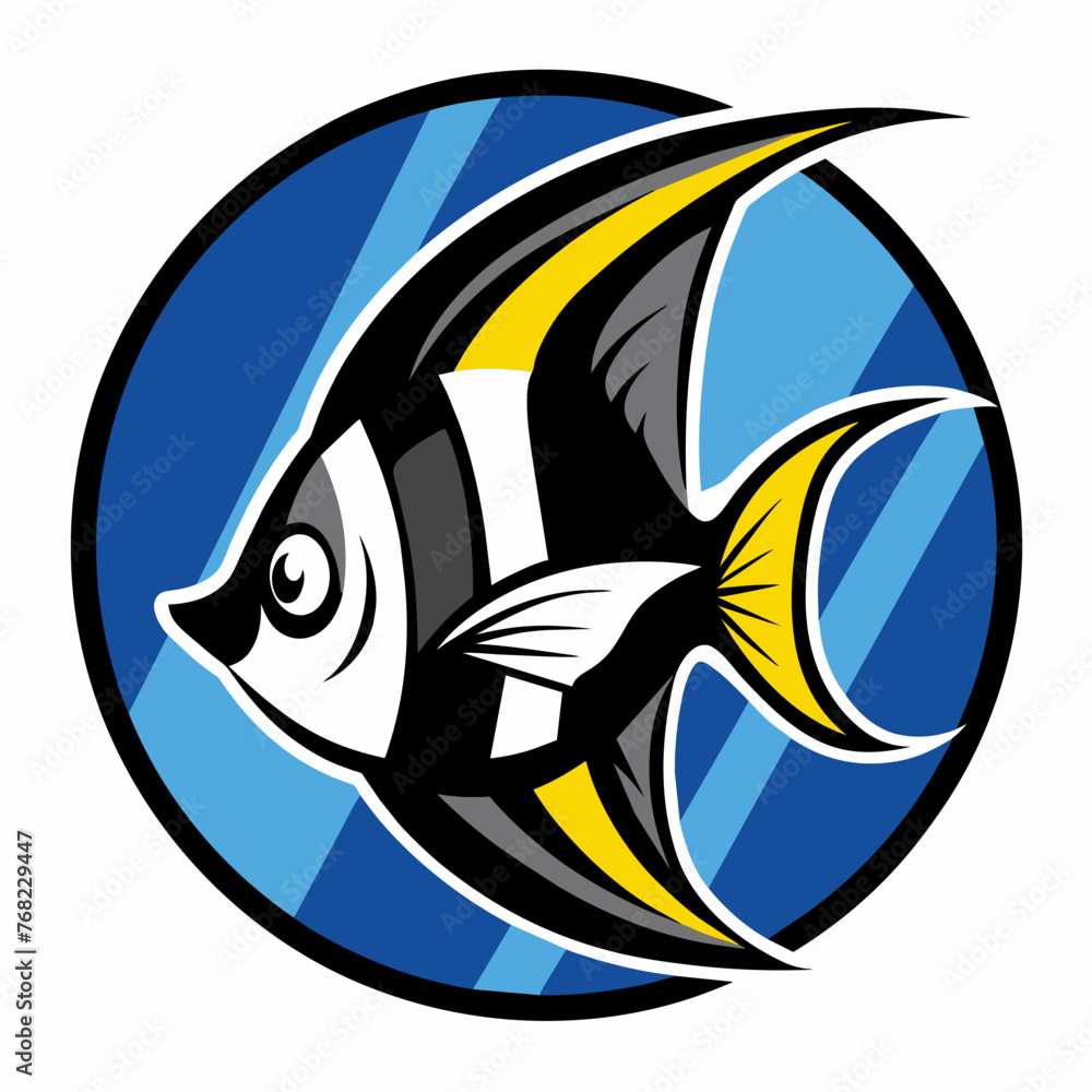 Wall mural Discover the Beauty Angel Fish Vector Illustrations for Your Projects